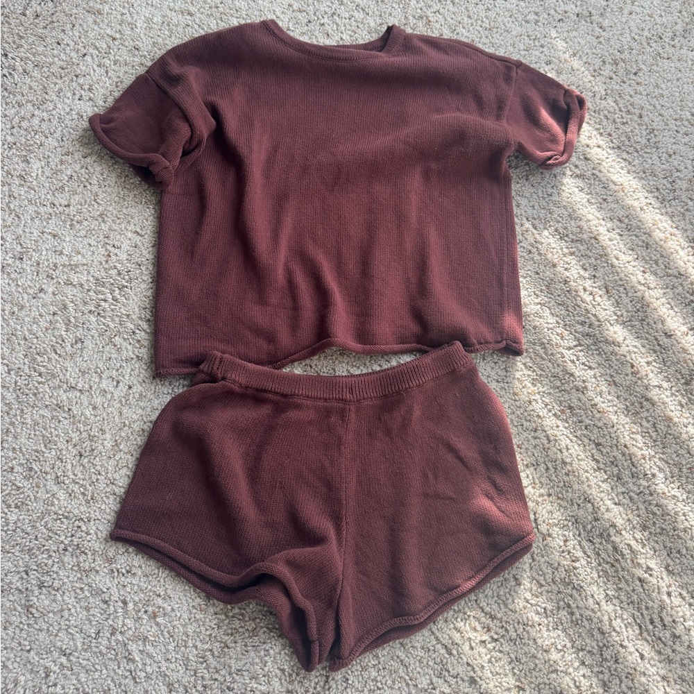 Free People Burgundy Lounge Set